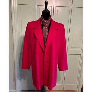Forecaster of Boston Burgundy 100% Wool Coat Size 12 Vintage USA Made